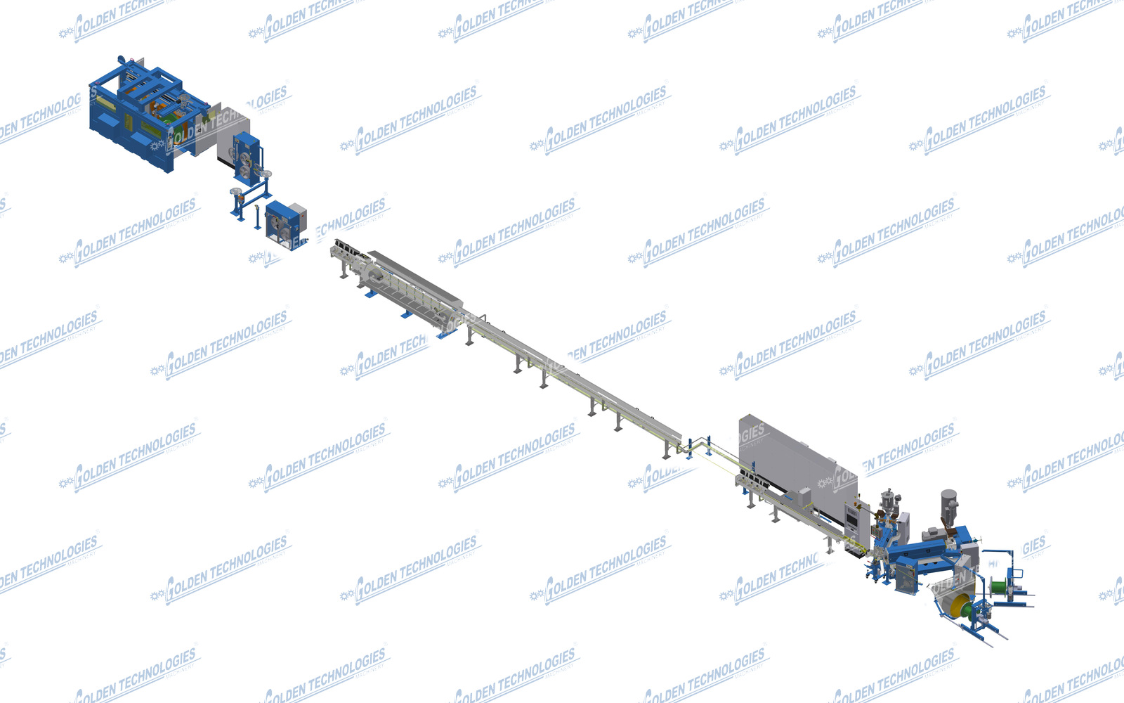Building wire high-speed insulation extrusion line 90+60