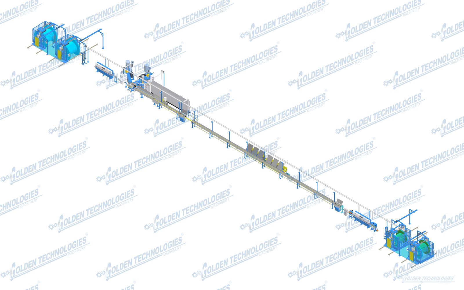 Power cable sheathing extrusion line 120+120+60